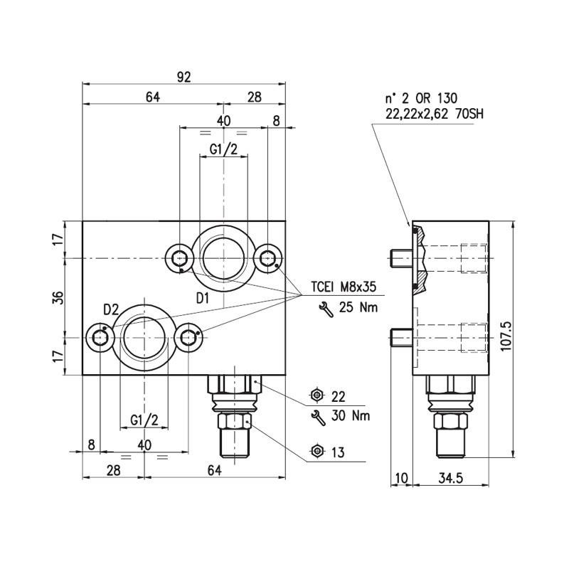 Limiteur de pression double pour moteur type OMP, OMR